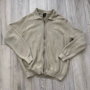 HUF Beige Zip Up Sweater